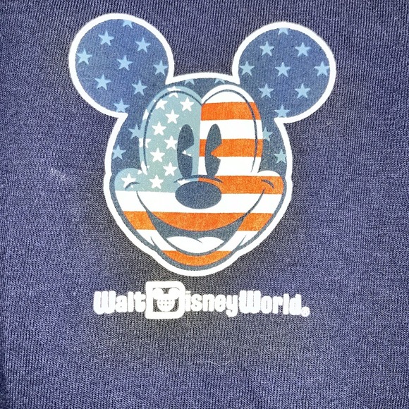 Spirit Jersey DIsneyland USA Americana Flag Blue Long Sleeve Shirt Adult sz S - Picture 4 of 10